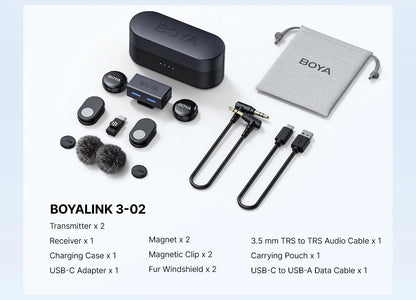 BOYA BOYALINK 3 Professional Wireless Lavalier Microphone