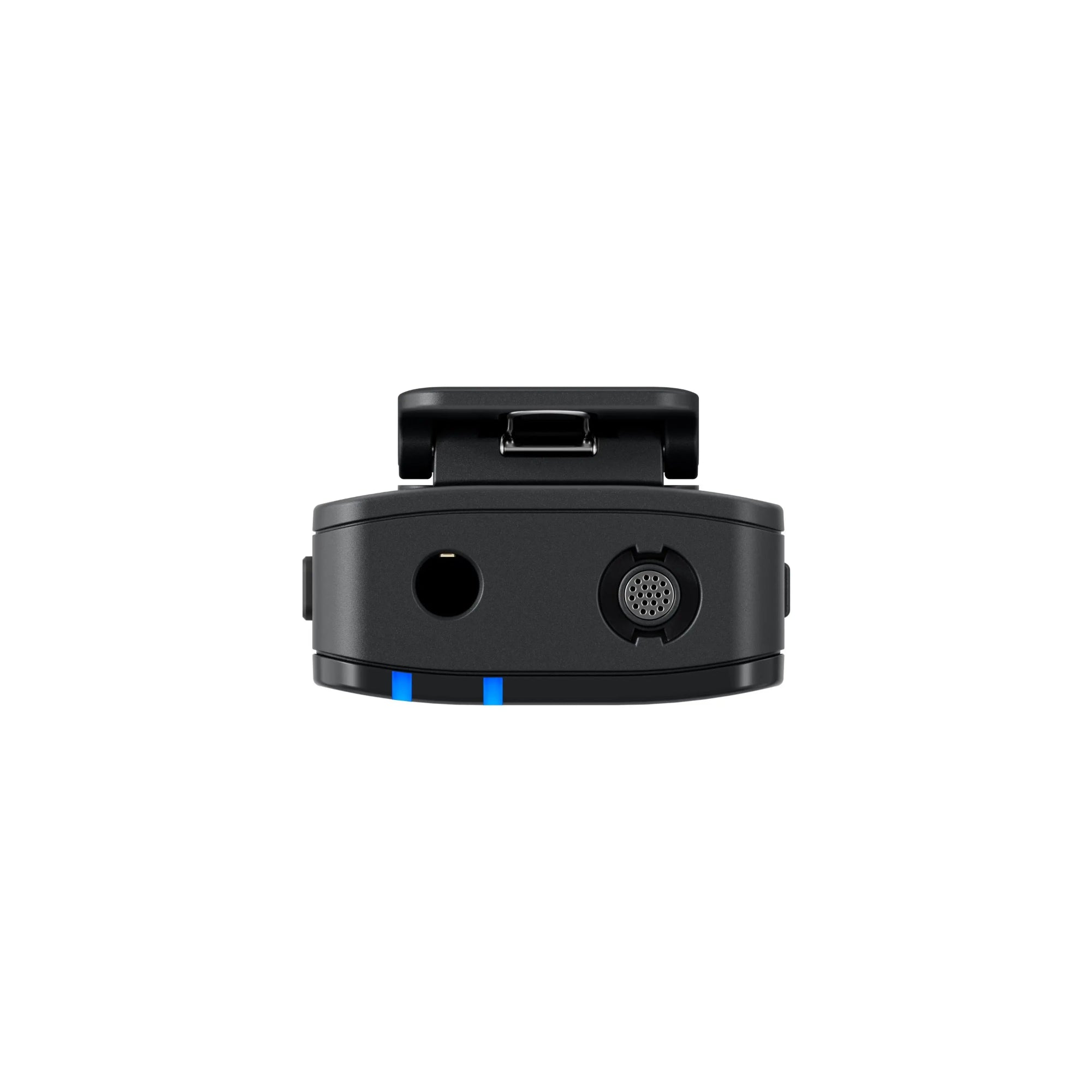 Black electronic device with connectors on a white background