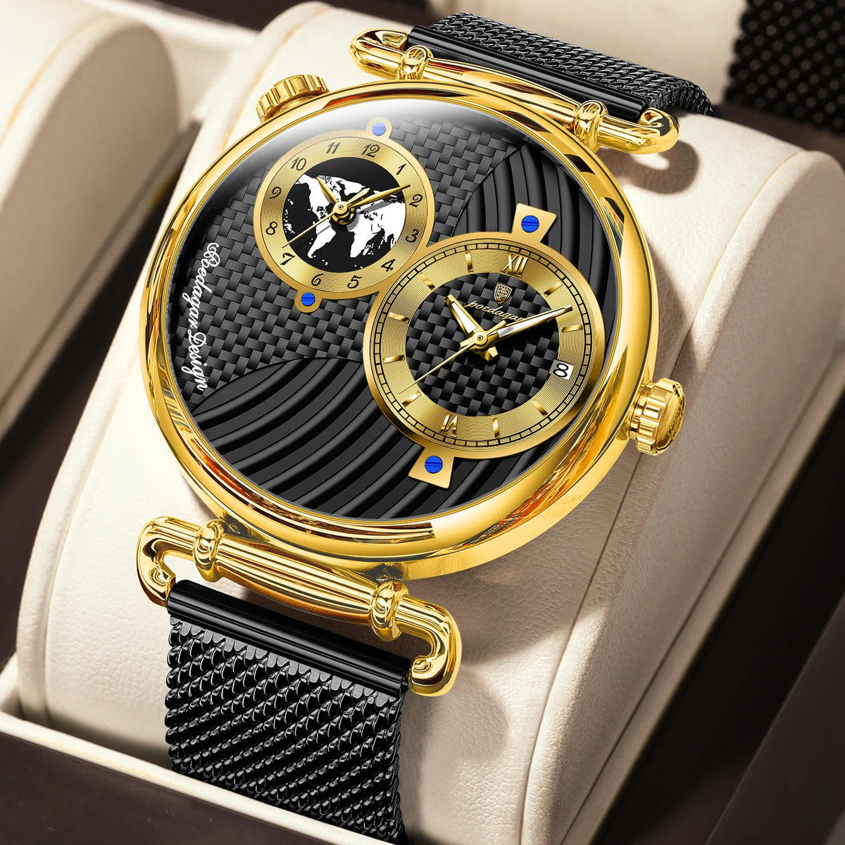 POEDAGAR 848 Men’s Dual Time Zone Quartz Watch