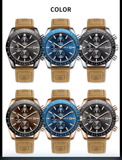 Three pairs of watches with different color combinations on a black background
