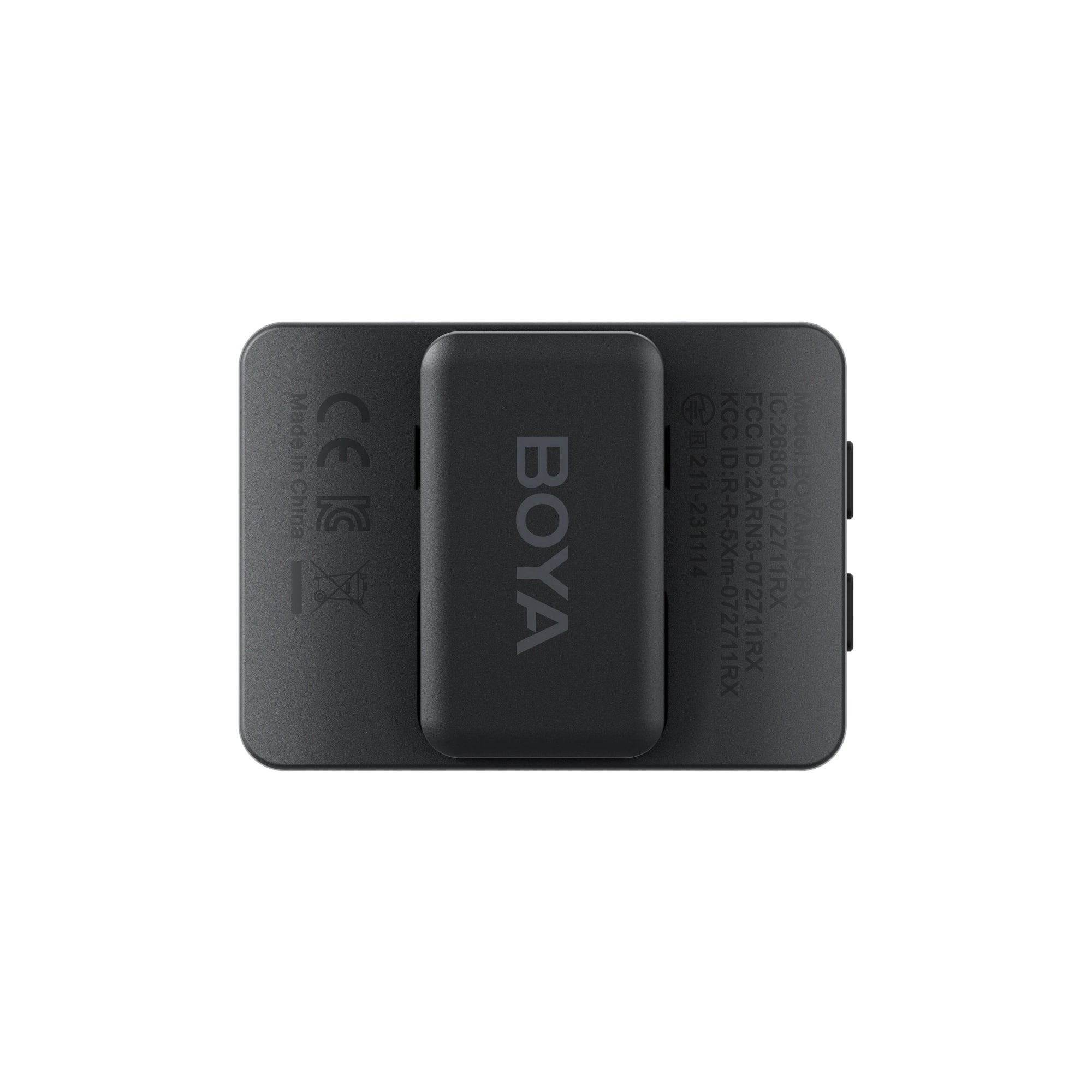 Two black audio recorders with BOYA branding on a white background