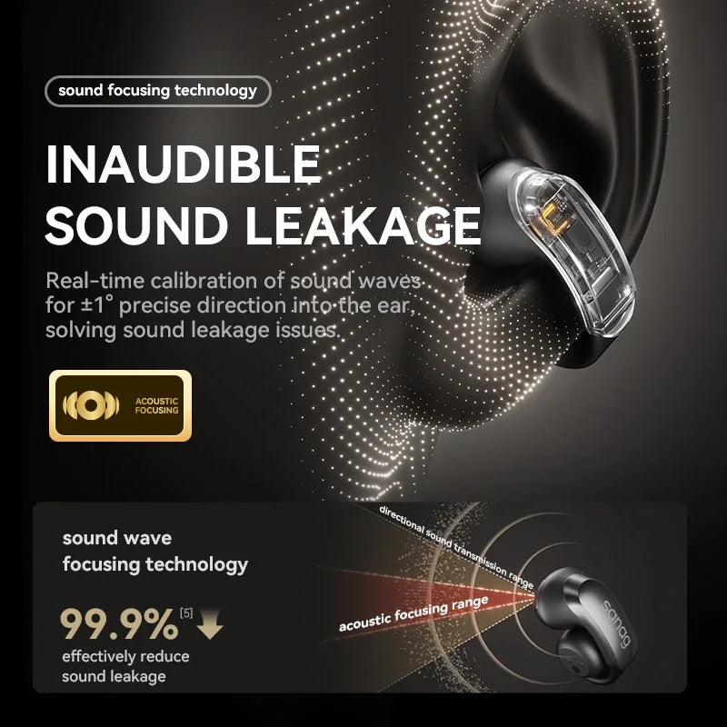 Sanag S9S AI Ear Clip Headset - Goldener Wahl 