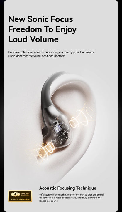 Sanag G9S Wireless Bluetooth Headphones Open-Ear Bluetooth 5.2 Wireless Earphones AI Translation Headphones IPX4 Sport Ear Hooks - Goldener Wahl 