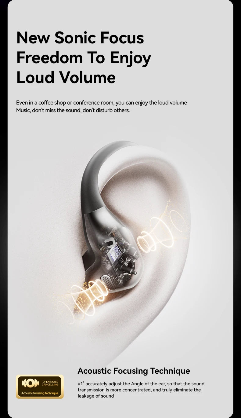 Sanag G9S Wireless Bluetooth Headphones Open-Ear Bluetooth 5.2 Wireless Earphones AI Translation Headphones IPX4 Sport Ear Hooks - Goldener Wahl 