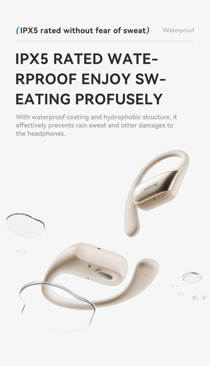Sanag G3S Open-Ear Earphone Bluetooth Wireless Bluetooth 5.4 Headphones IPX5 Waterproof Air conduction Sports Ear Hooks - Goldener Wahl 