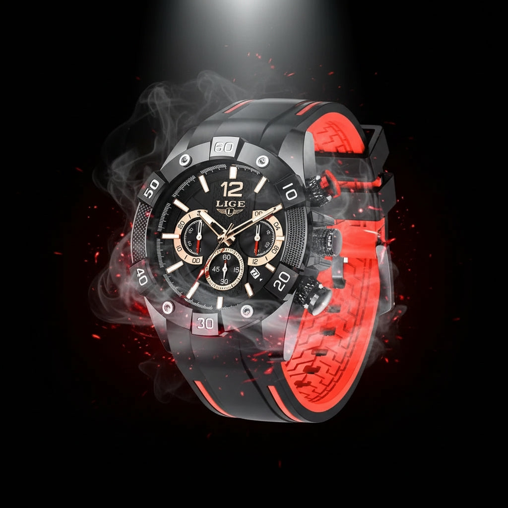 LIGE Men's Chronograph Watch - Luxury Waterproof Sports Timepiece