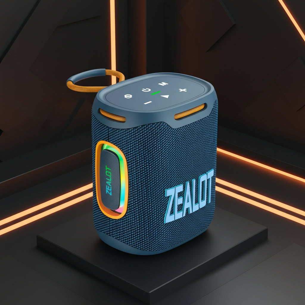 ZEALOT S122 Wireless Bluetooth Speaker - 25W Premium Portable Audio with LED Ring & 6000mAh Battery