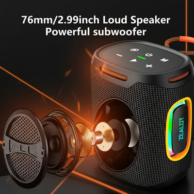 ZEALOT S122 Wireless Bluetooth Speaker - 25W Premium Portable Audio with LED Ring & 6000mAh Battery