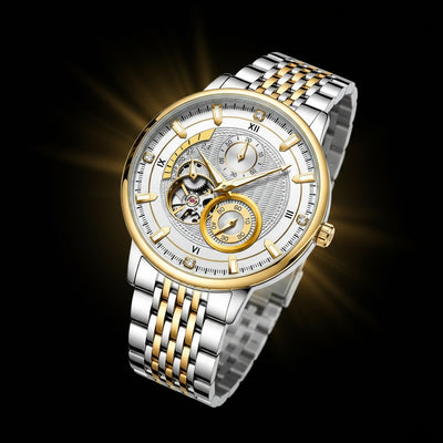 Poedagar Luxury Tourbillon Watch - Hollow Automatic Mechanical Men's Timepiece